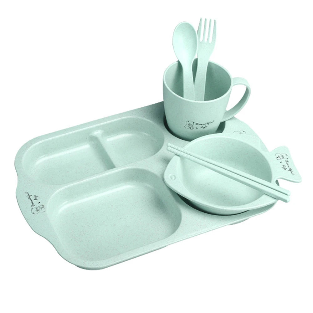 Ensemble repas pour enfants – Assiettes et couverts anti-chaleur
