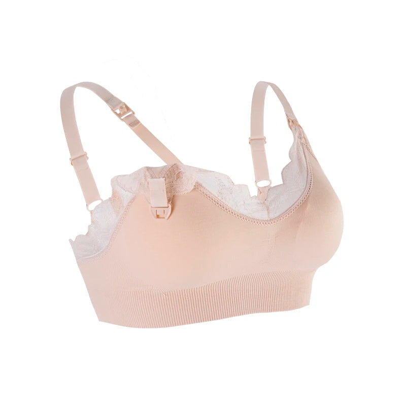 Seamless Wireless Nursing Bra – Front Open, Breathable Maternity