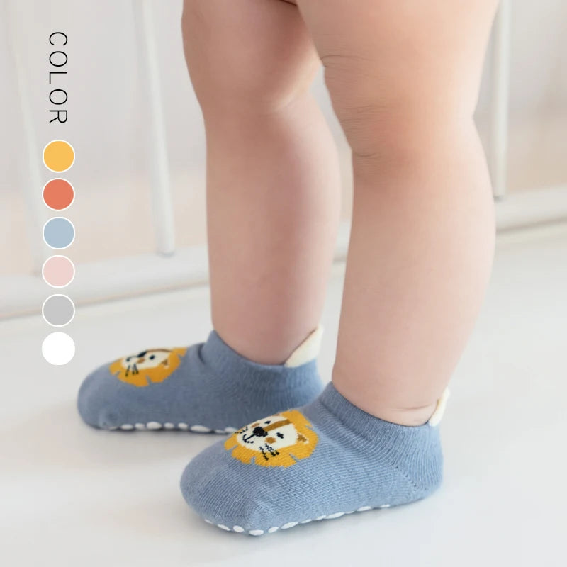Chaussettes bébé antidérapantes mignonnes – Imprimé animal d'été