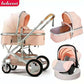 Luxurious Baby Stroller 3 in 1 Portable Travel Carriage Folding Prams