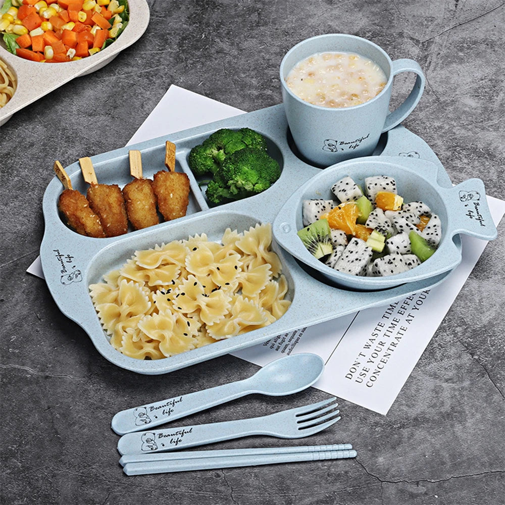 Ensemble repas pour enfants – Assiettes et couverts anti-chaleur