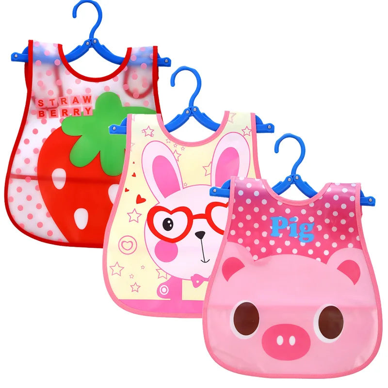 Ensemble de 3 bavoirs imperméables pour bébé à motifs de dessins animés