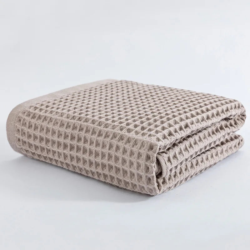 Ensemble de 2 ou 4 serviettes de bain en coton – Serviettes gaufrées douces et absorbantes pour la maison