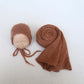 Ensemble couverture et bonnet en mohair tricoté pour nouveau-né, accessoire photo