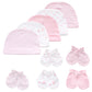 Ensemble bonnet et gants en coton pour bébé (0-6 mois)
