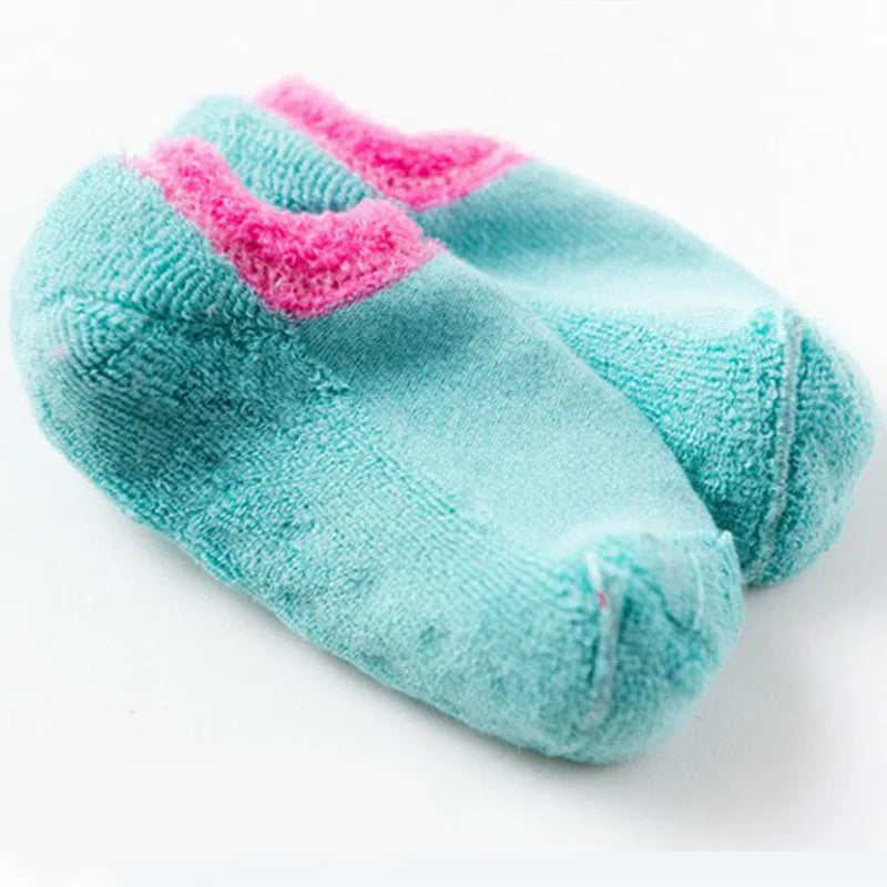 Chaussettes bébé chaudes et antidérapantes – Imprimé animal et éponge douce