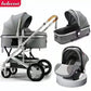 Luxurious Baby Stroller 3 in 1 Portable Travel Carriage Folding Prams