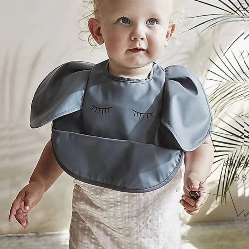 Soft PU Waterproof Baby Feeding Bib with Pocket – Easy Clean