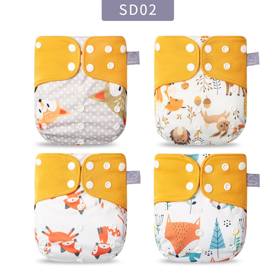Couches lavables en maille grise Elinfant, lot de 4