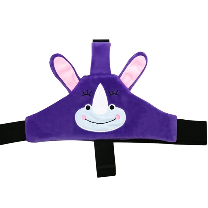 Cartoon Baby Car Pillow | Head Support & Adjustable Safety Belt