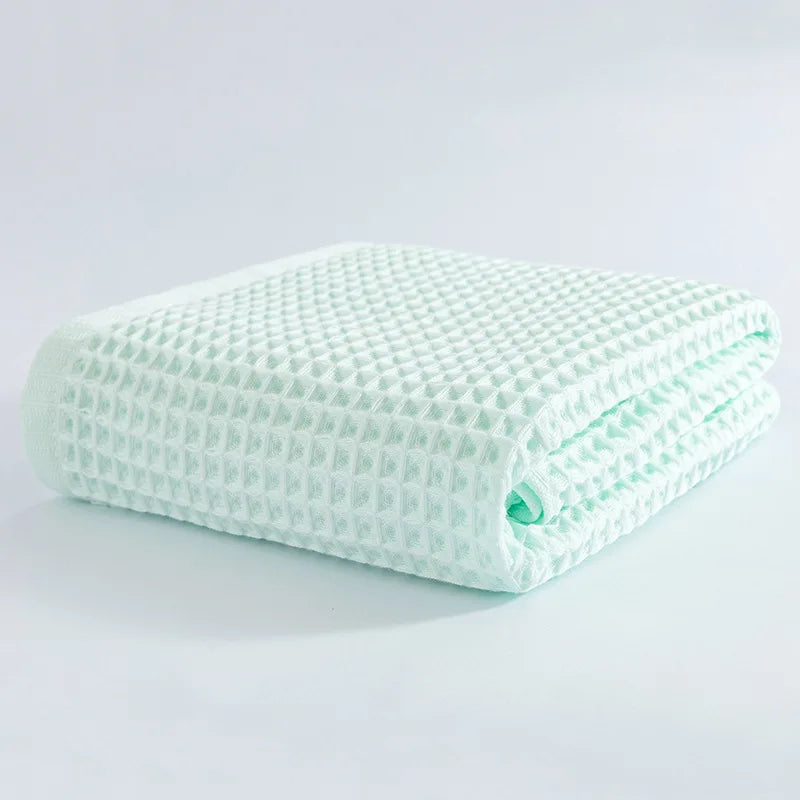 Ensemble de 2 ou 4 serviettes de bain en coton – Serviettes gaufrées douces et absorbantes pour la maison