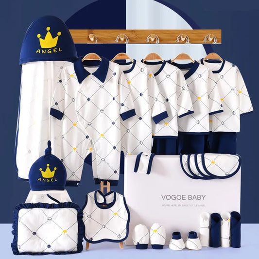 19/23/25-Piece Newborn Baby Set – Pure Cotton Unisex Clothing (0–12M)