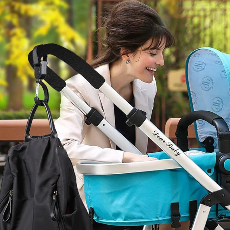 1 paire de crochets rotatifs à 360° pour poussette – Support universel pour poussette