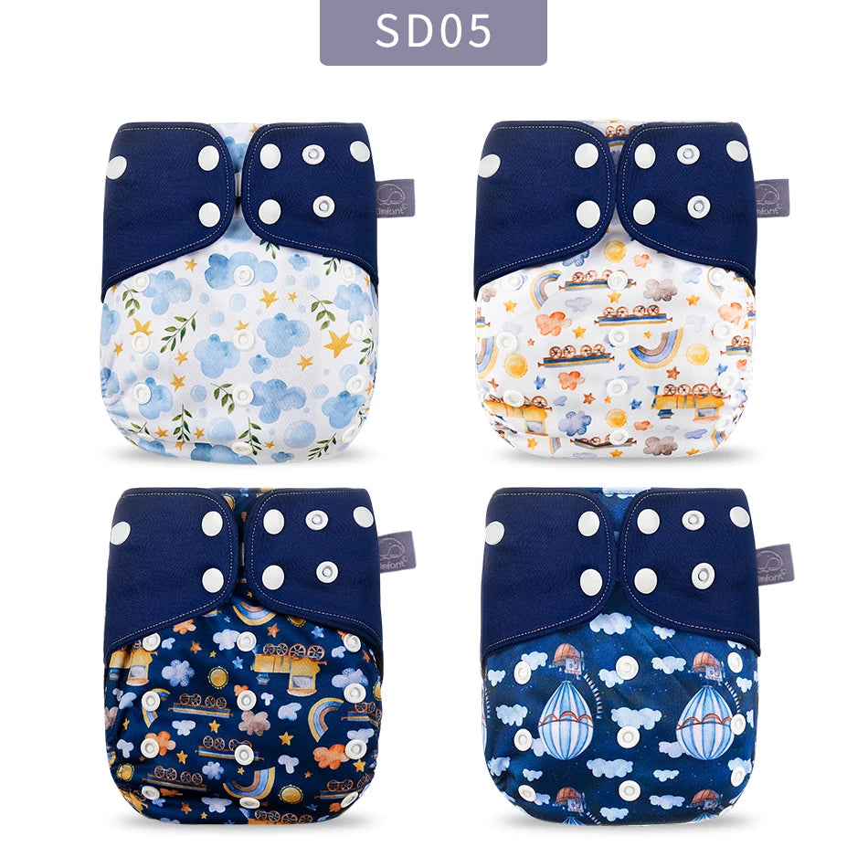 Couches lavables en maille grise Elinfant, lot de 4