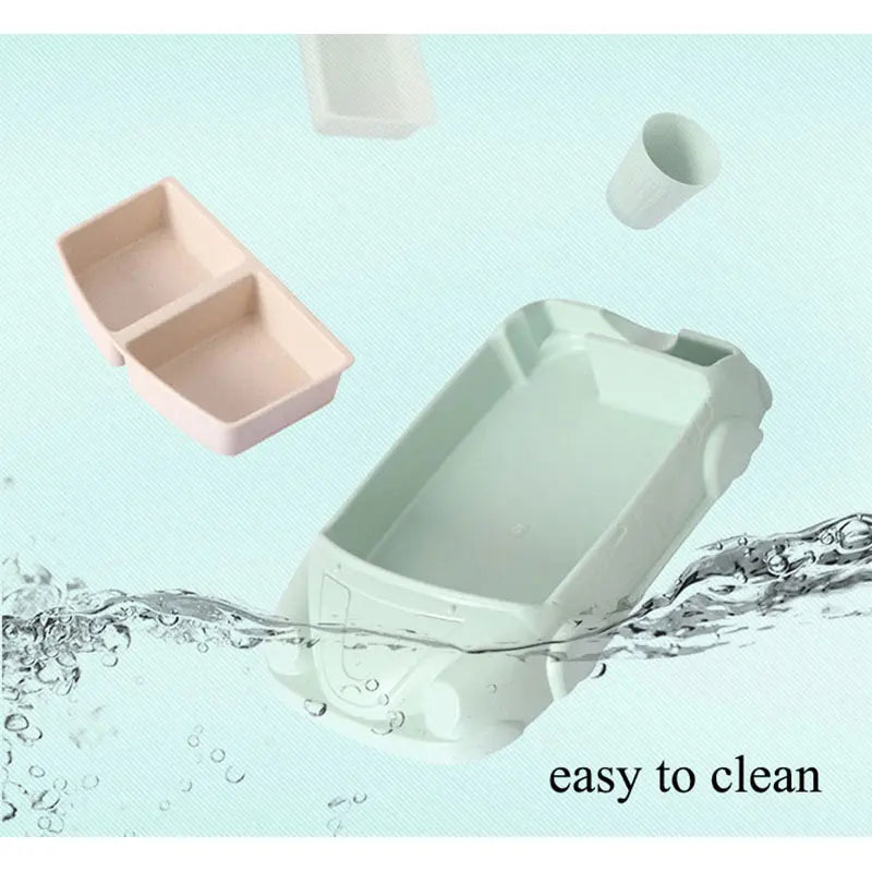 Creative Car-Shaped Kids Tableware Set – Eco Bamboo Fiber