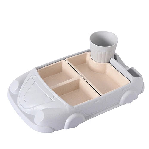 Creative Car-Shaped Kids Tableware Set – Eco Bamboo Fiber