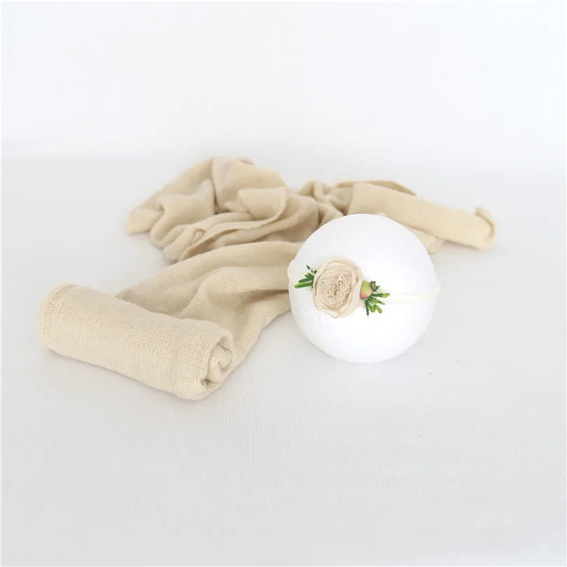Ensemble couverture et bonnet en mohair tricoté pour nouveau-né, accessoire photo