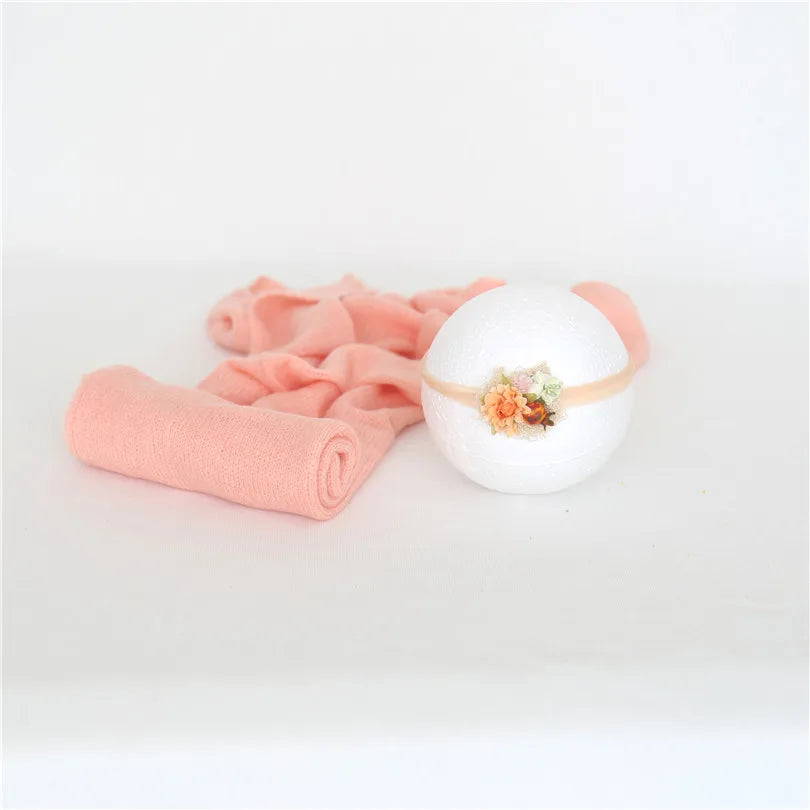 Ensemble couverture et bonnet en mohair tricoté pour nouveau-né, accessoire photo