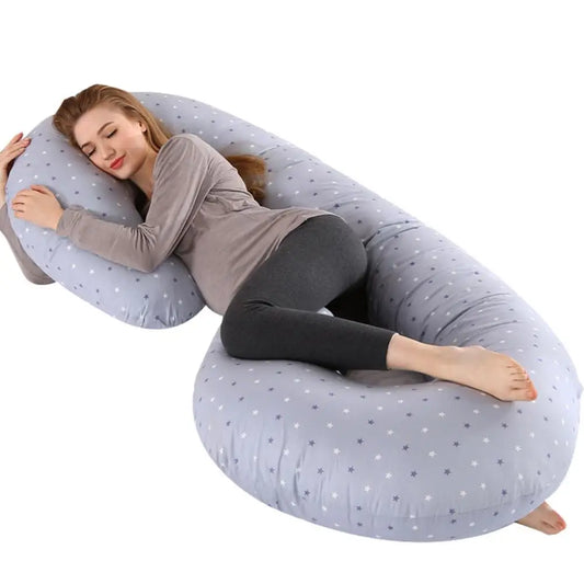 C-Shaped Full Body Pregnancy Pillow – Removable Cover & Side Sleep Support