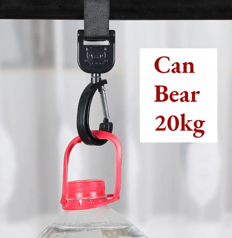 1 paire de crochets rotatifs à 360° pour poussette – Support universel pour poussette