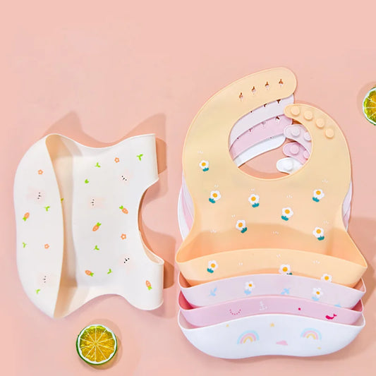 Bavoir pour tout-petit – Serviette salivaire en silicone ajustable