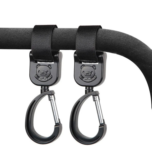 1 Pair 360° Rotatable Baby Pram Hooks – Universal Stroller Hanger