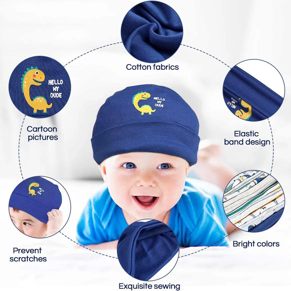 Ensemble bonnet et gants en coton pour bébé (0-6 mois)