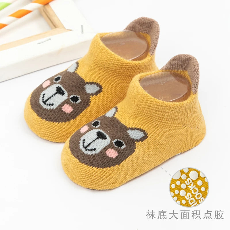 Chaussettes bébé antidérapantes mignonnes – Imprimé animal d'été
