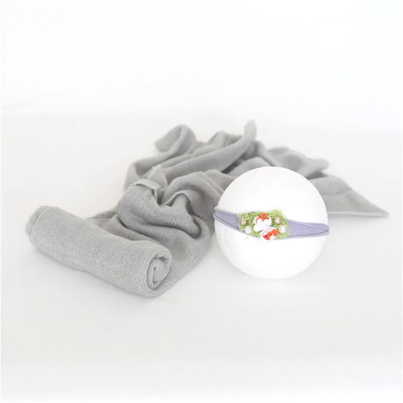 Vintage Newborn Knit Wrap and Bonnet Set for Photography Props