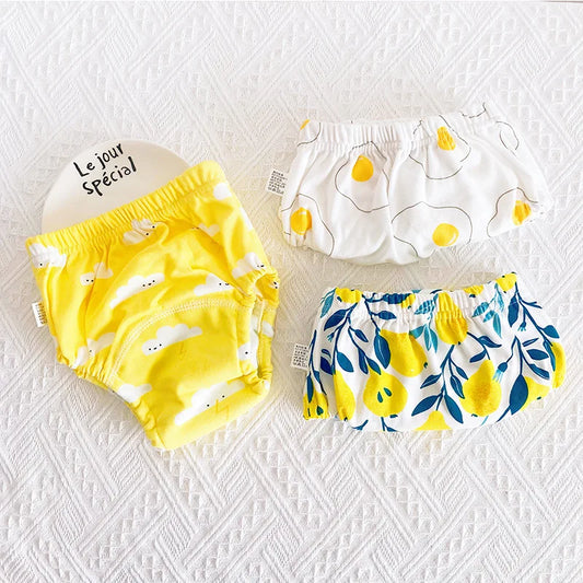 3-Pack Baby Training Pants – 6-Layer Reusable Cotton Diapers