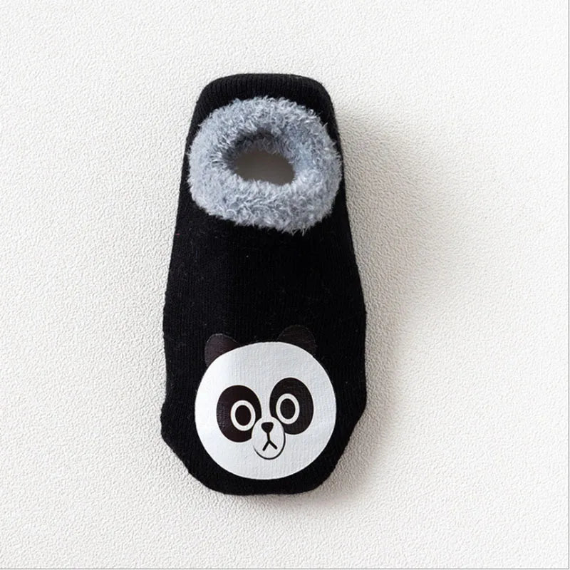 Chaussettes bébé chaudes et antidérapantes – Imprimé animal et éponge douce