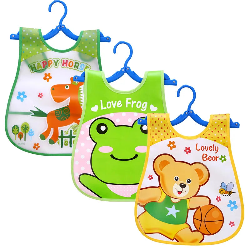 Ensemble de 3 bavoirs imperméables pour bébé à motifs de dessins animés