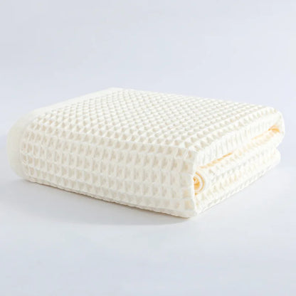 Ensemble de 2 ou 4 serviettes de bain en coton – Serviettes gaufrées douces et absorbantes pour la maison