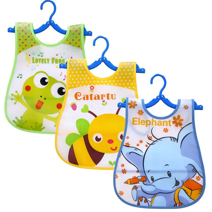Ensemble de 3 bavoirs imperméables pour bébé à motifs de dessins animés