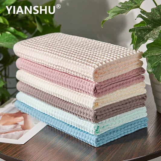 2/4-Piece Cotton Bath Towel Set – Soft, Absorbent Waffle Towels for Home