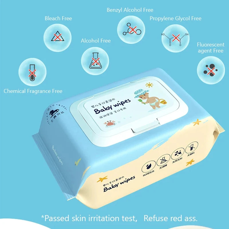1 à 5 lingettes humides pour bébé – Sans alcool, sans parabènes, pour le corps et les mains