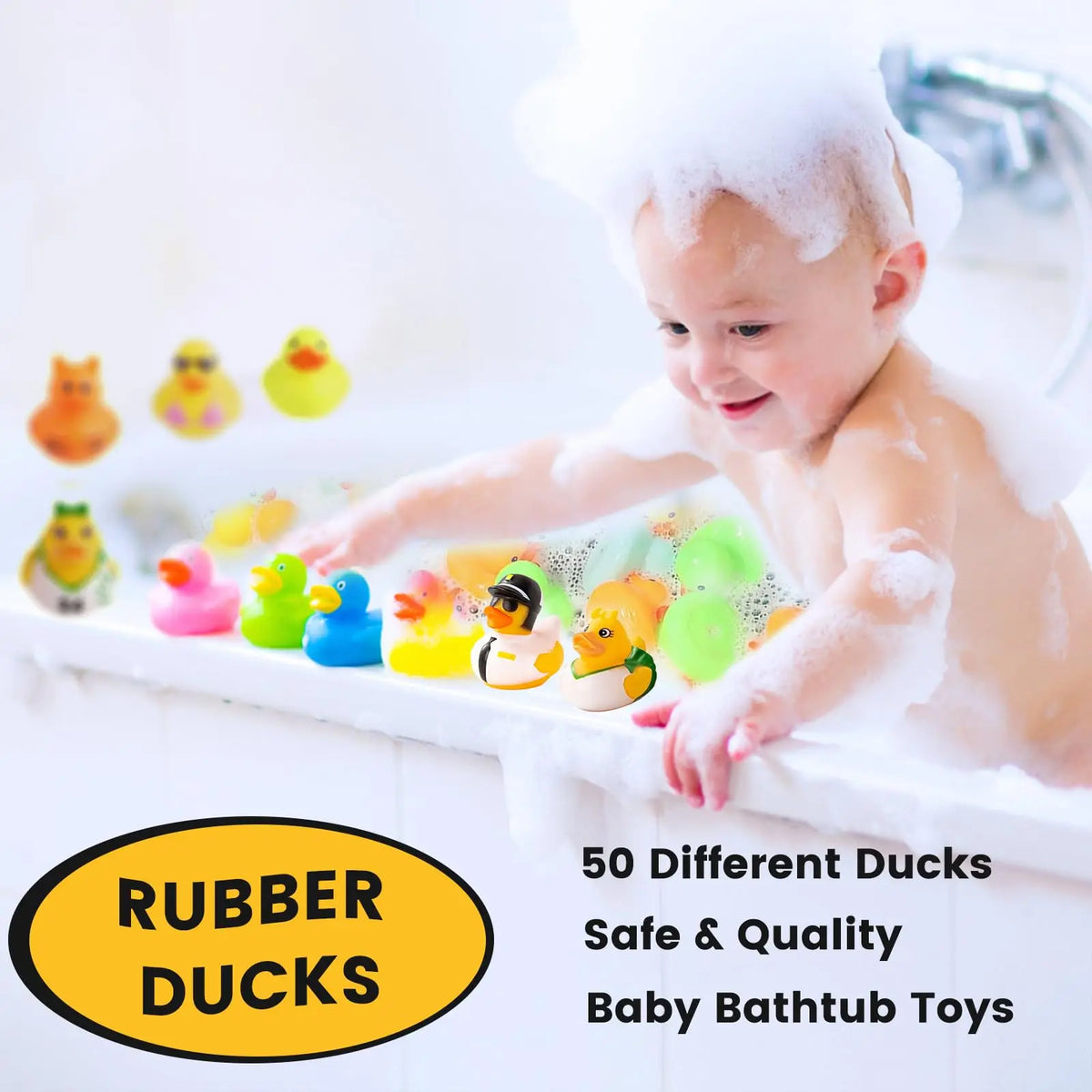 Canards en caoutchouc en vrac (1 à 100 pièces) – Jouets de bain et cadeaux de fête