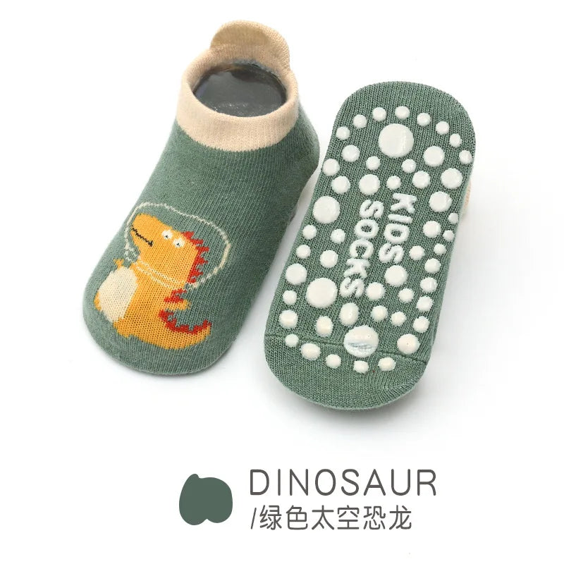 Chaussettes bébé antidérapantes mignonnes – Imprimé animal d'été
