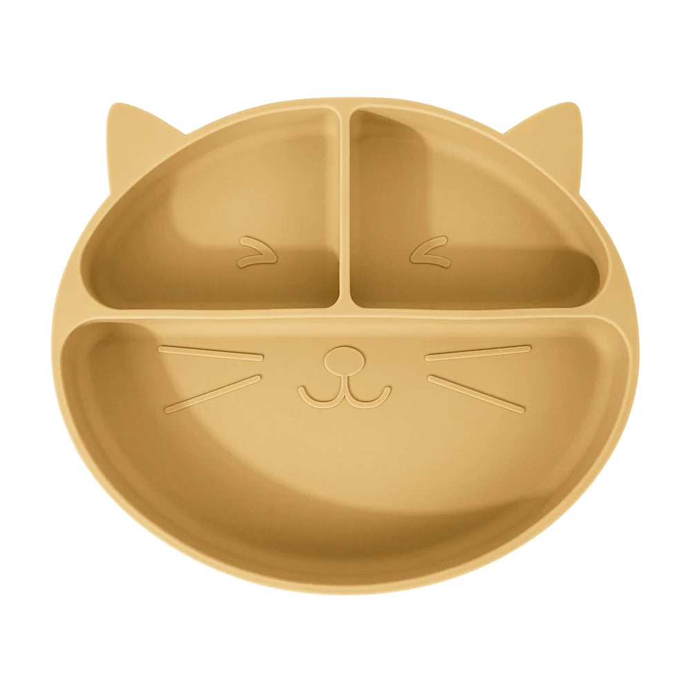 Ensemble repas pour tout-petits – Assiette et bol antidérapants en silicone à motifs.