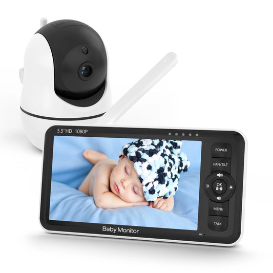 5.5″ Baby Monitor PTZ 1000ft Range Night Vision Lullabies
