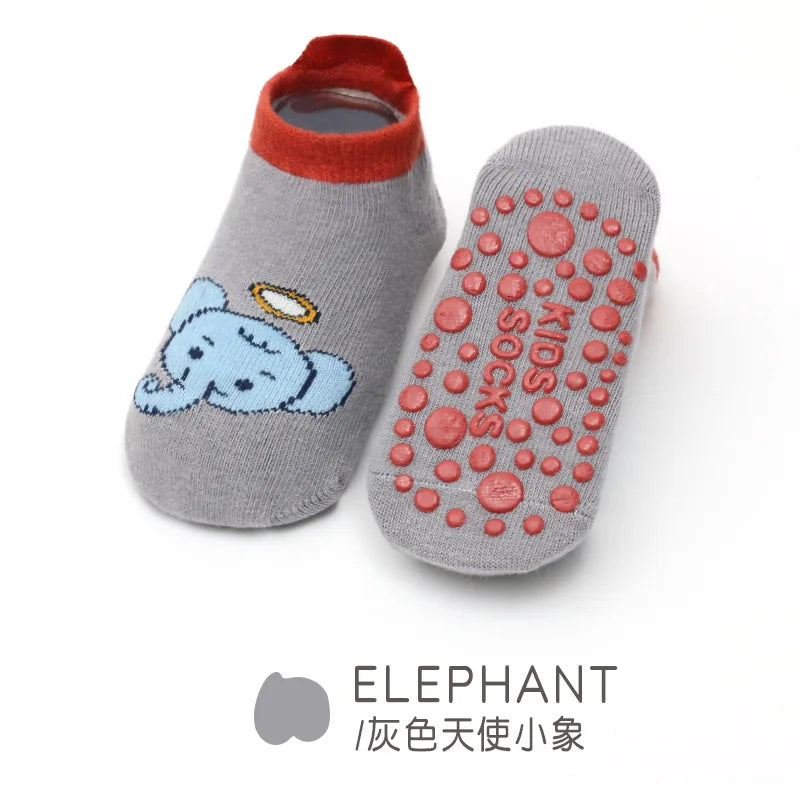 Chaussettes bébé antidérapantes mignonnes – Imprimé animal d'été