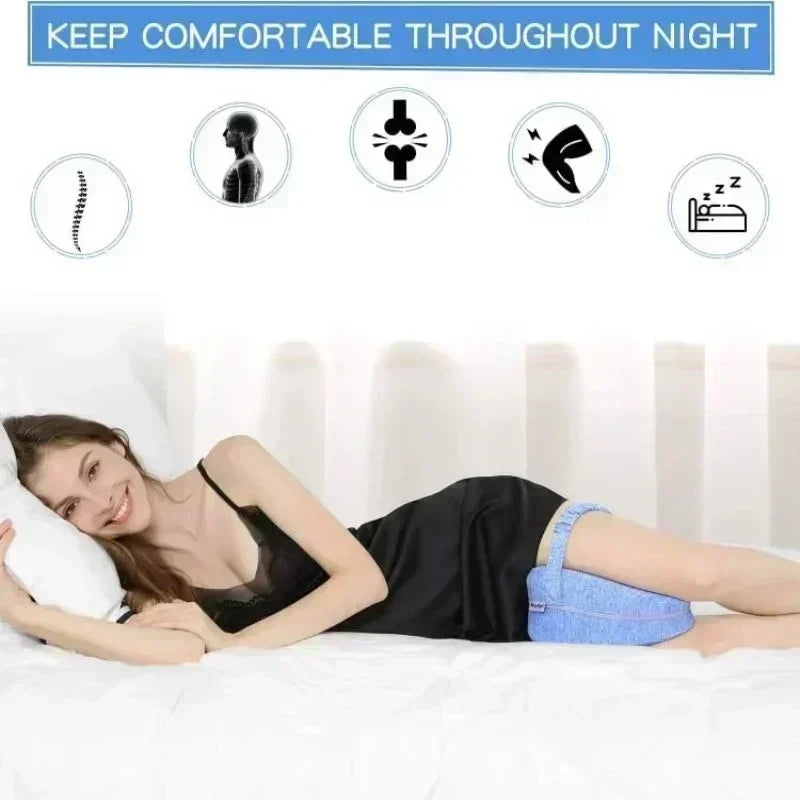 Memory Foam Heart-Shaped Leg Pillow – Pregnancy & Side Sleeper Support for Back, Hip & Sciatica