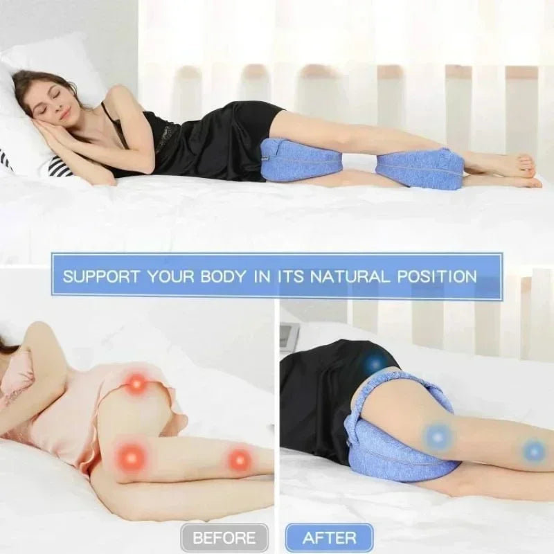 Memory Foam Heart-Shaped Leg Pillow – Pregnancy & Side Sleeper Support for Back, Hip & Sciatica