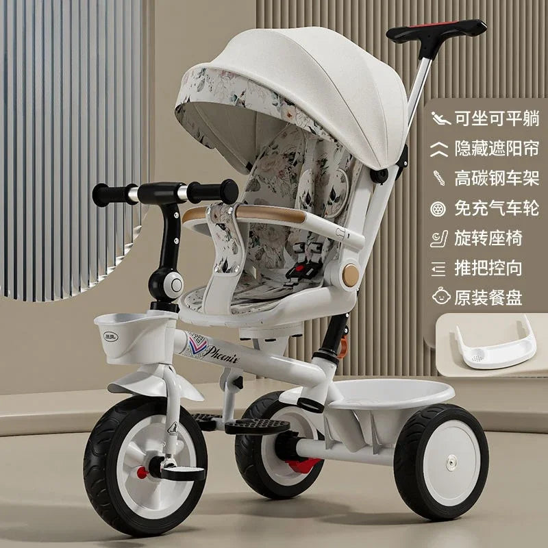 Premium Baby Tricycle (1–6 Years) – Parent Push, Adjustable Seat & Canopy