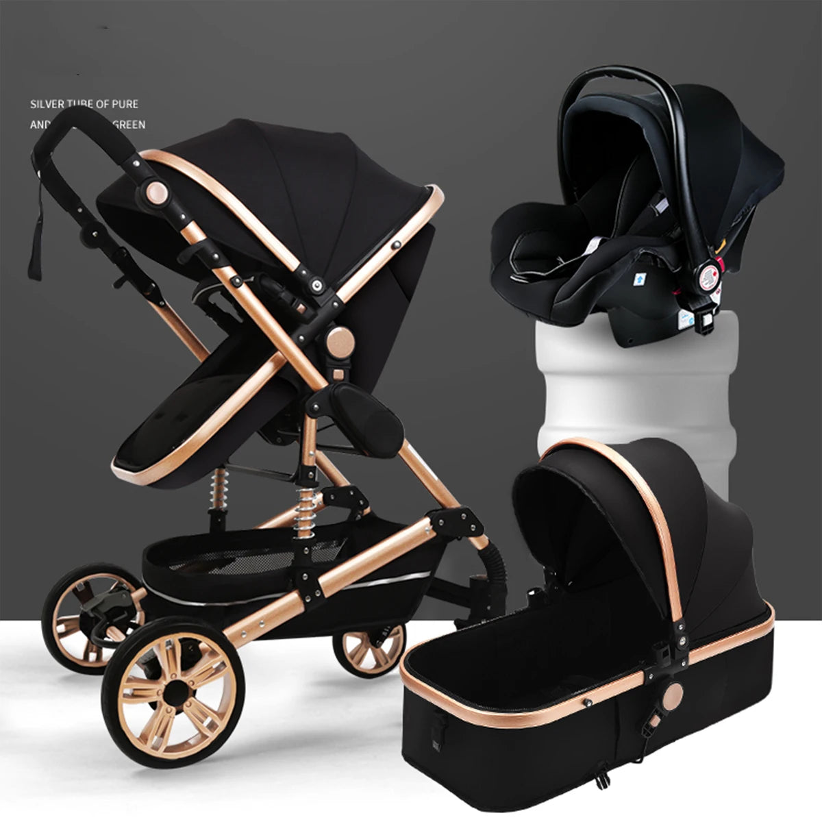 3-in-1 Foldable Baby Stroller – High Landscape, All-Season Carriage