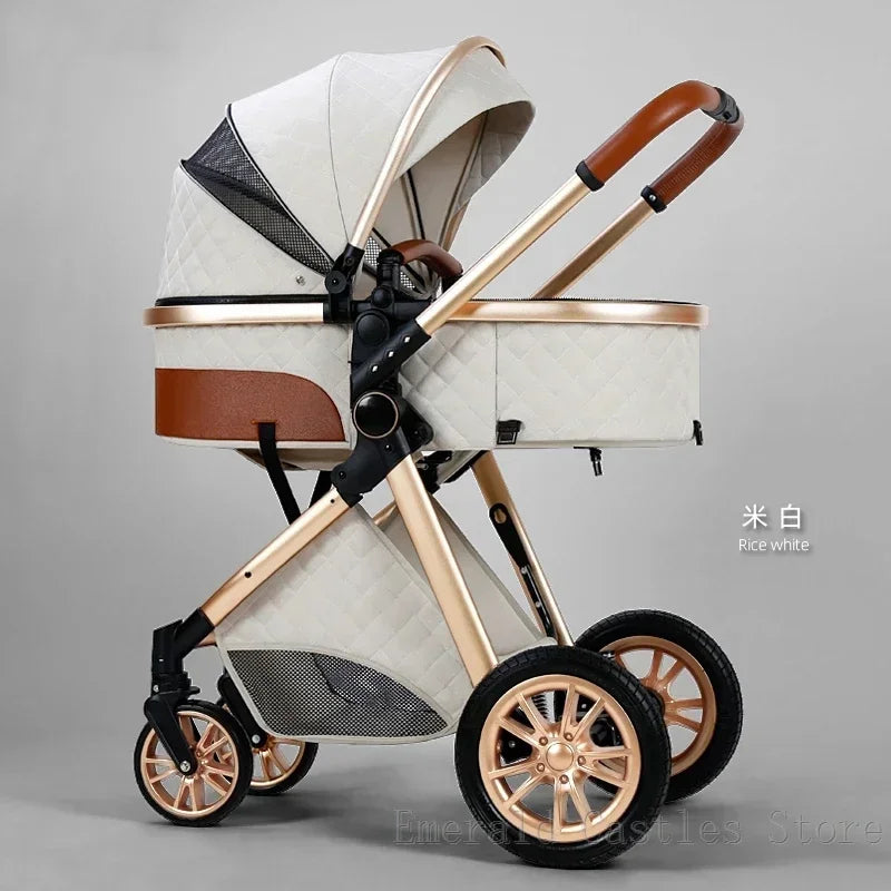 2025 High Landscape 3-in-1 Luxury Baby Stroller & Carriage – Infant Cradle
