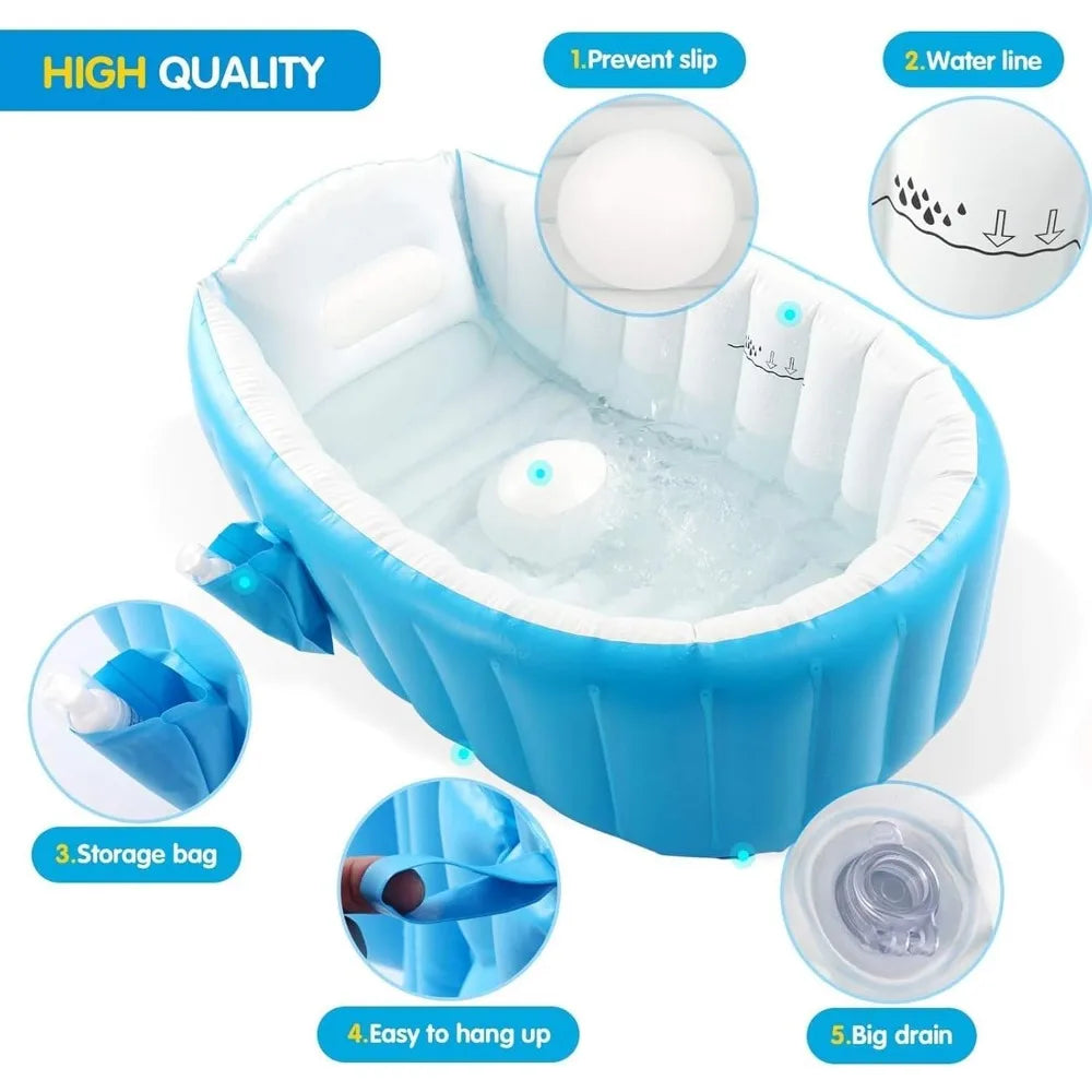 Portable Baby Bathtub – Inflatable, Foldable & Fun