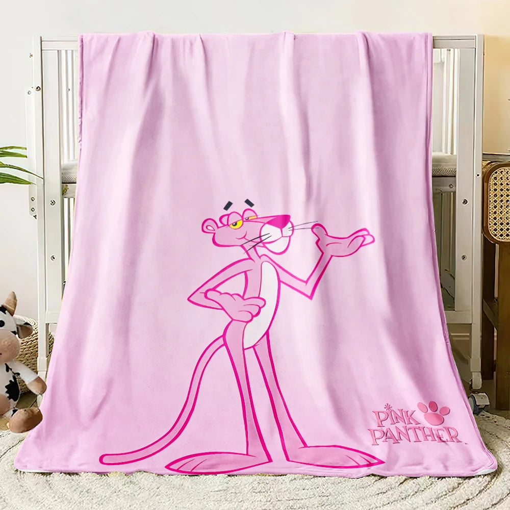 MINISO Pink Panther Flannel Blanket Suitable for Bedroom, Iving Room,sofa,student Nap,office Nap,camping Trip,children's Gift