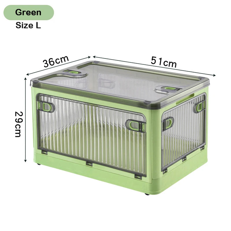 Boîte de rangement pliable BGRORIO – Modèle à roulettes et empilable