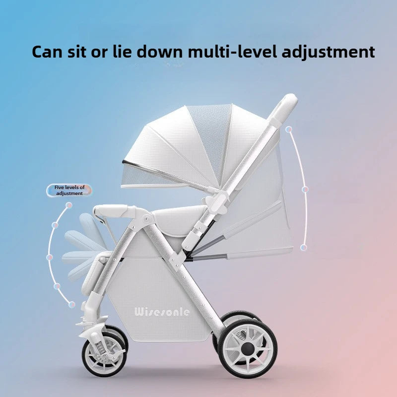2-in-1 Reversible Lightweight Stroller – High-View Foldable Design for Newborns & Toddlers